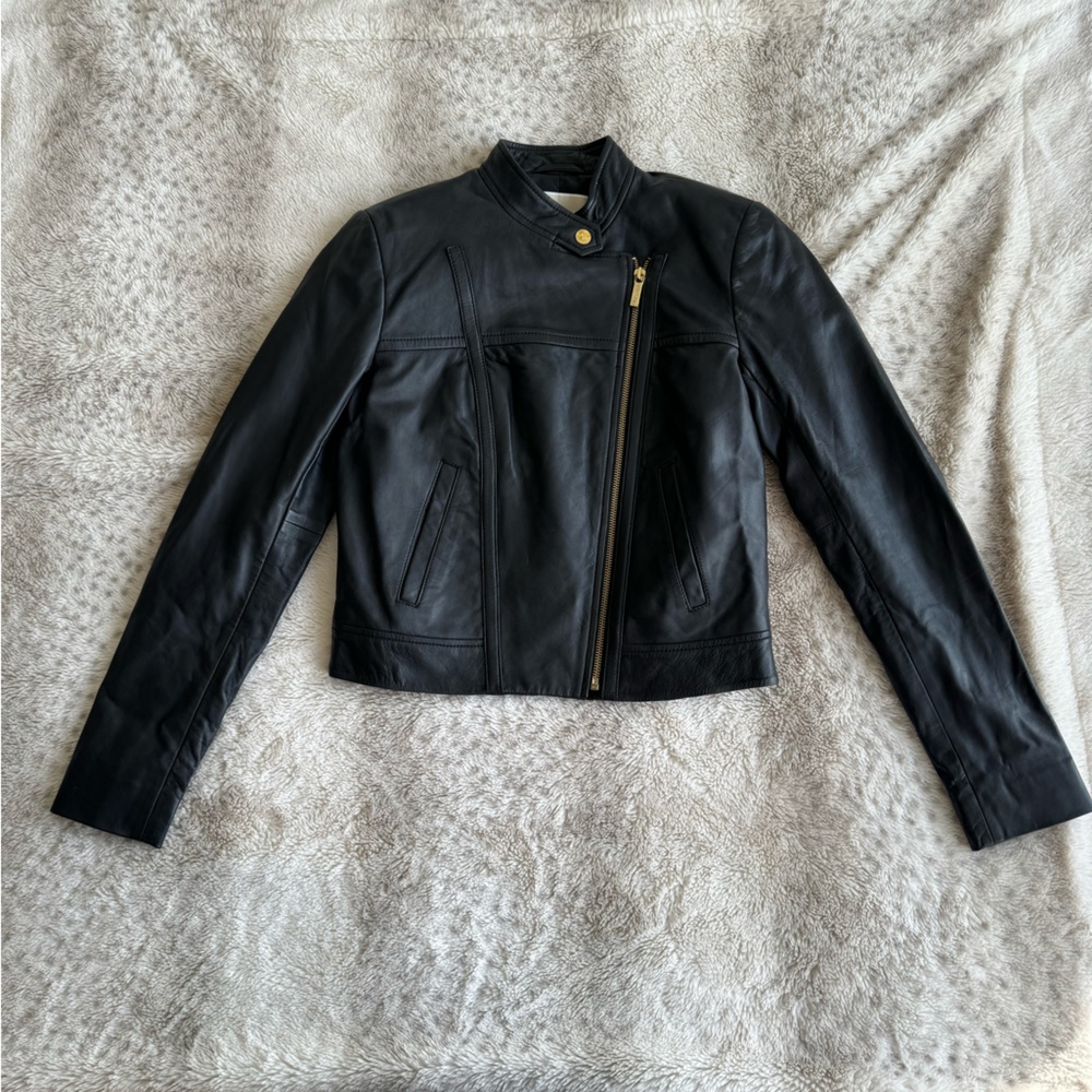 Michael Kors Genuine Leather Black Jacket XS